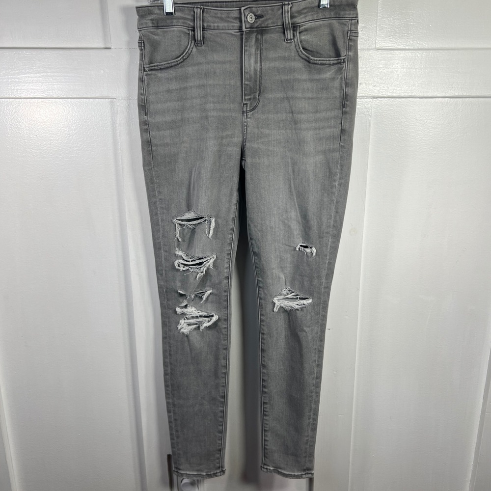 American Eagle Outfitters Gray Distressed Skinny Jeans Women's Size 8 Next Level